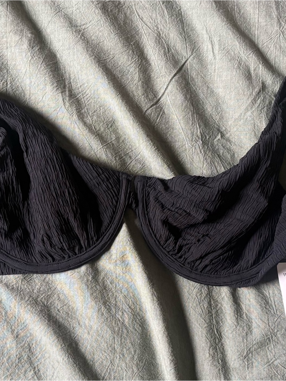 Abercrombie & Fitch Black Textured Underwire Bikini Top